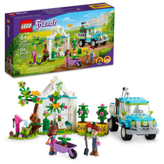 LEGO Friends Tree-Planting Vehicle front cab with dolls supports cooperative storytelling.