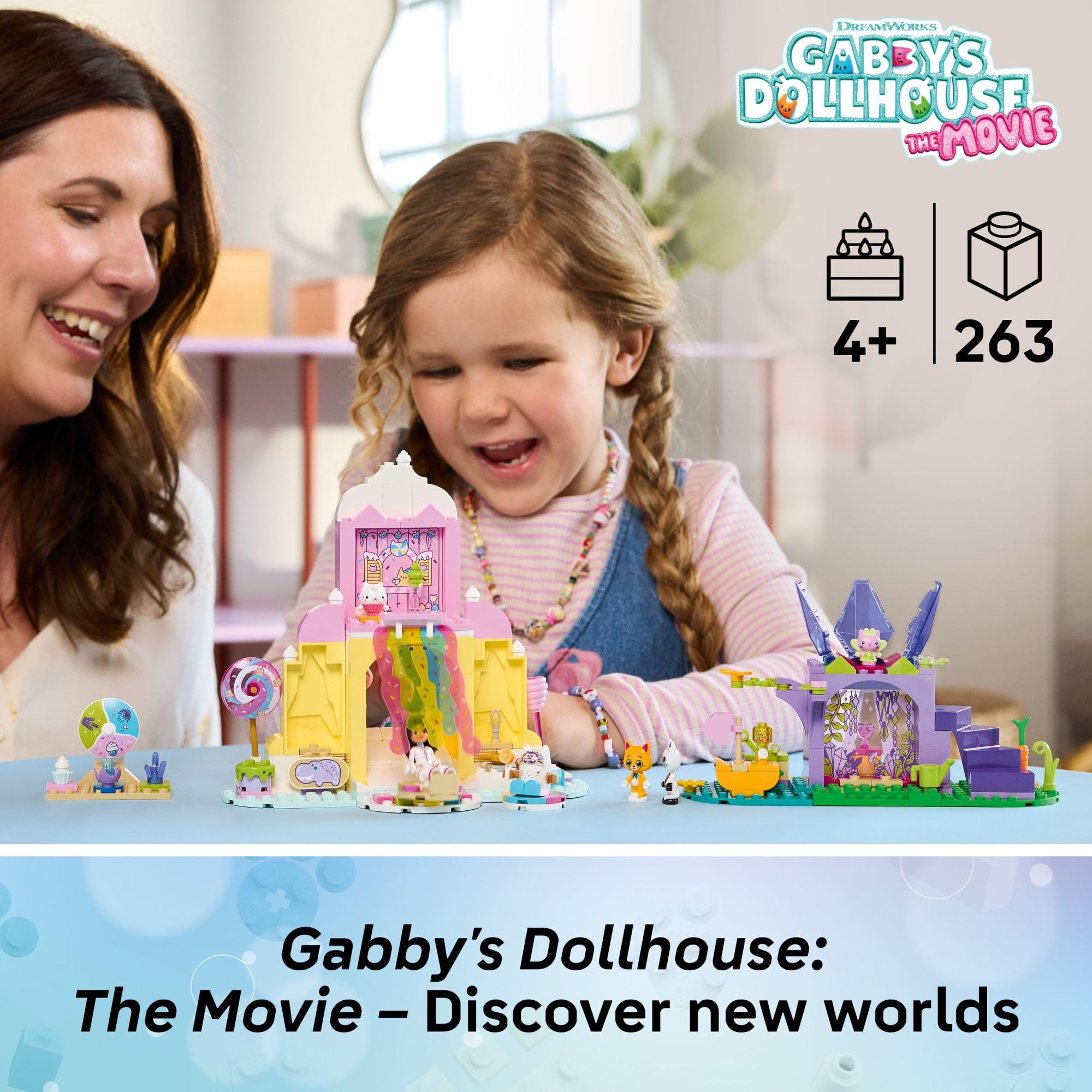 LEGO Gabby's Dollhouse Kitty Garden reveals hidden gems for treasure hunts.