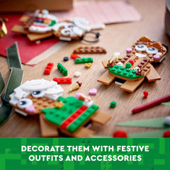 LEGO Gingerbread Ornaments: hanger loops enable easy display