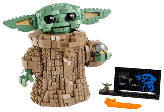 LEGO Grogu with movable head and ears allows versatile pose options.