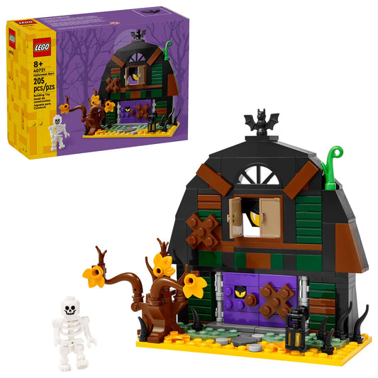 LEGO Halloween Barn exterior haunted look, ideal for immersive spooky playtime and imaginative quests.
