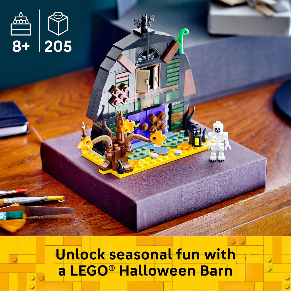 LEGO Halloween Barn interior mysterious chambers, sparks role-play adventures and storytelling after building.
