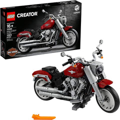 LEGO Harley-Davidson Fat Boy wheels highlight authentic Lakester design for an impressive display.