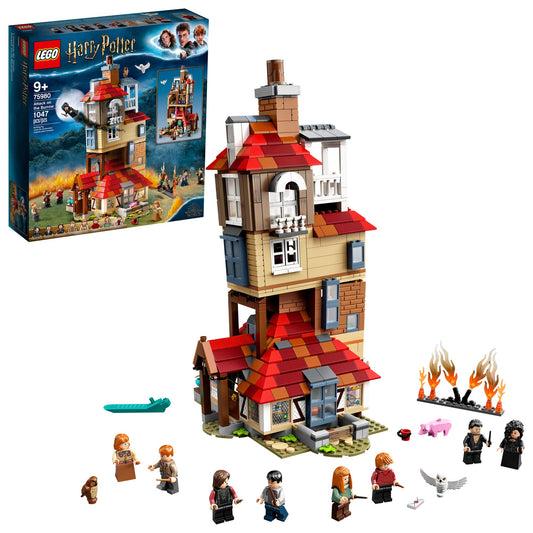 LEGO Harry Potter Attack on The Burrow 75980 front view, engaging for imaginative play and display