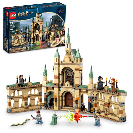 LEGO Harry Potter Battle Hogwarts courtyard for dramatic duel play.