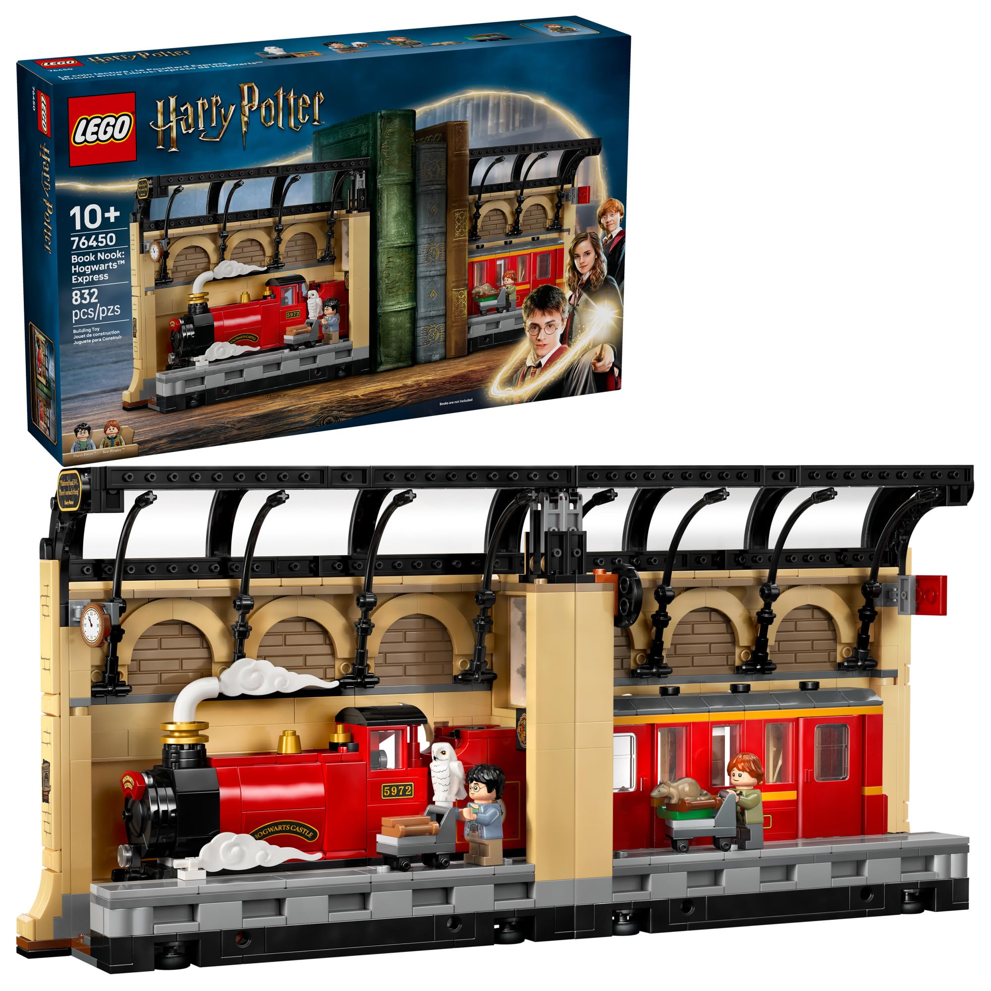 LEGO Harry Potter Book Nook Hogwarts Express front view for charming shelf display