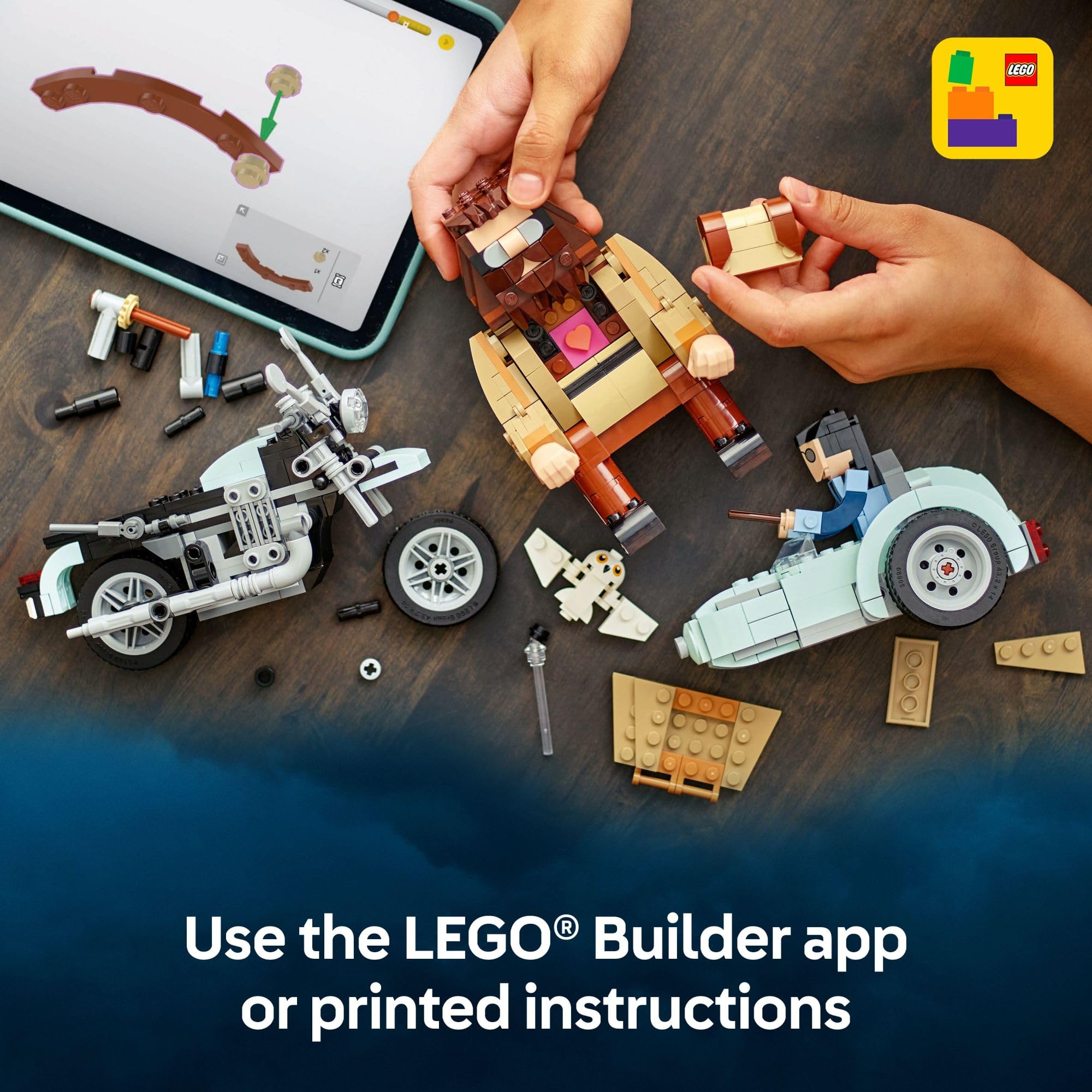 LEGO Builder app view for 3D model exploration and progress tracking