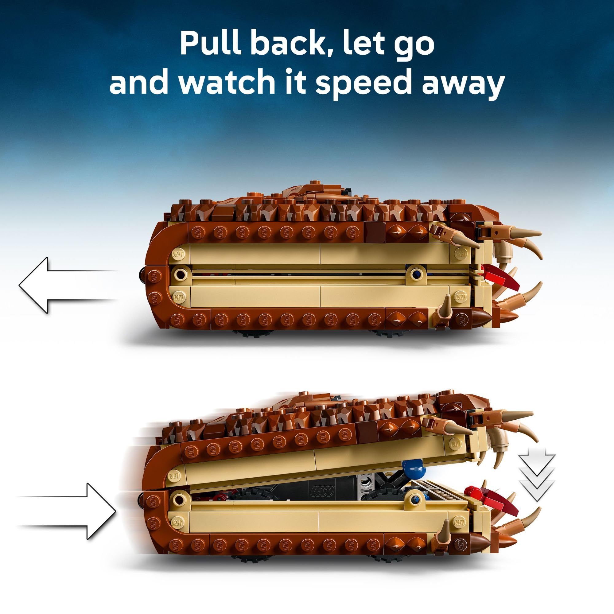 LEGO Harry Potter Chomping Monster pull-back function enables quick chase scenes