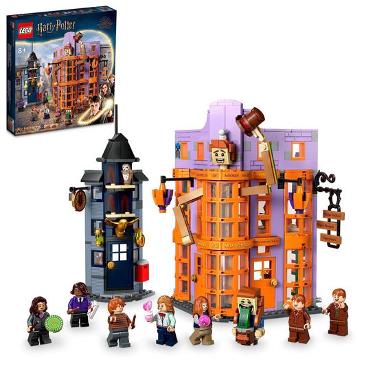 LEGO Harry Potter Diagon Alley Weasleys' Wizard Wheezes exterior detail for imaginative play.