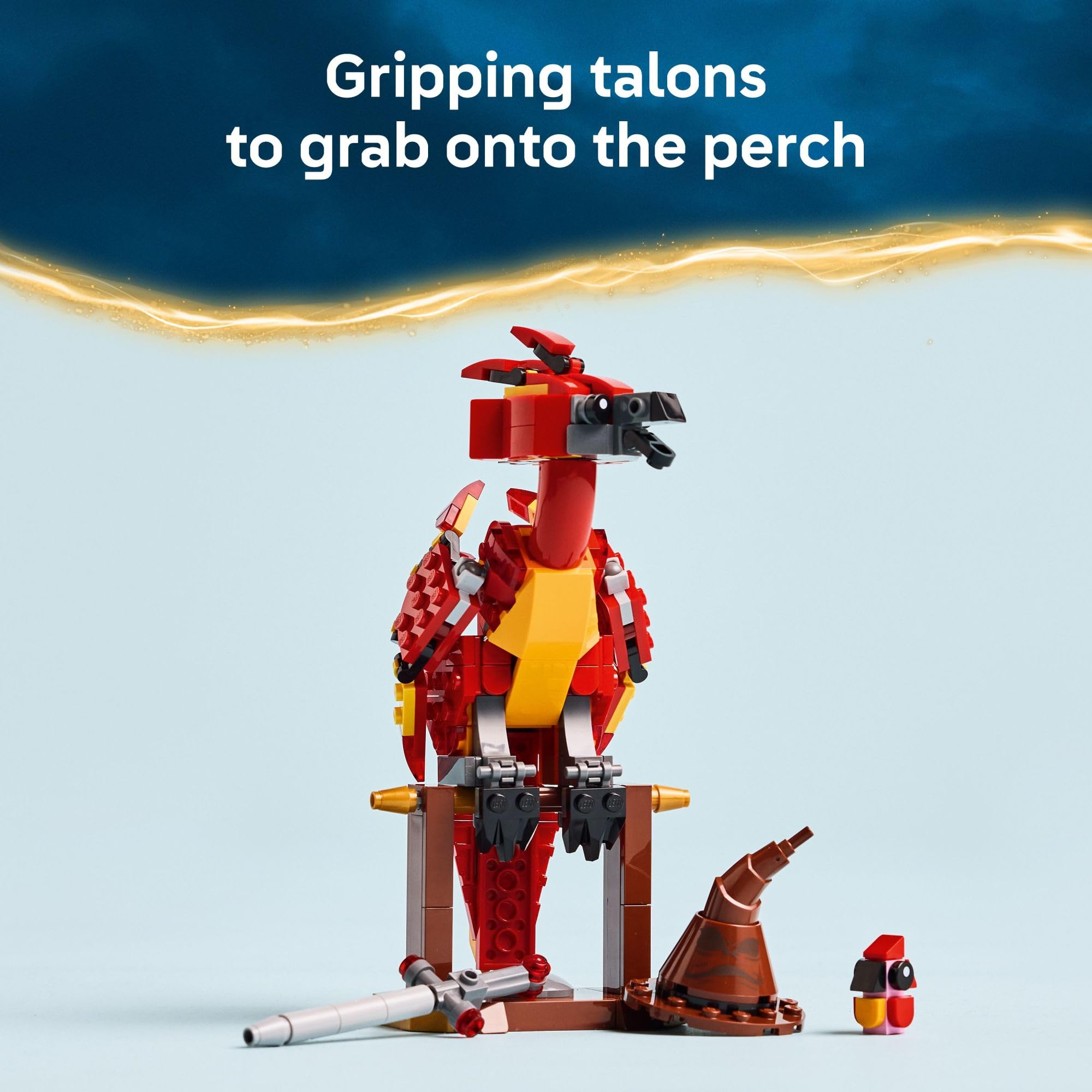LEGO Harry Potter Fawkes baby figure complements rebirth storytelling