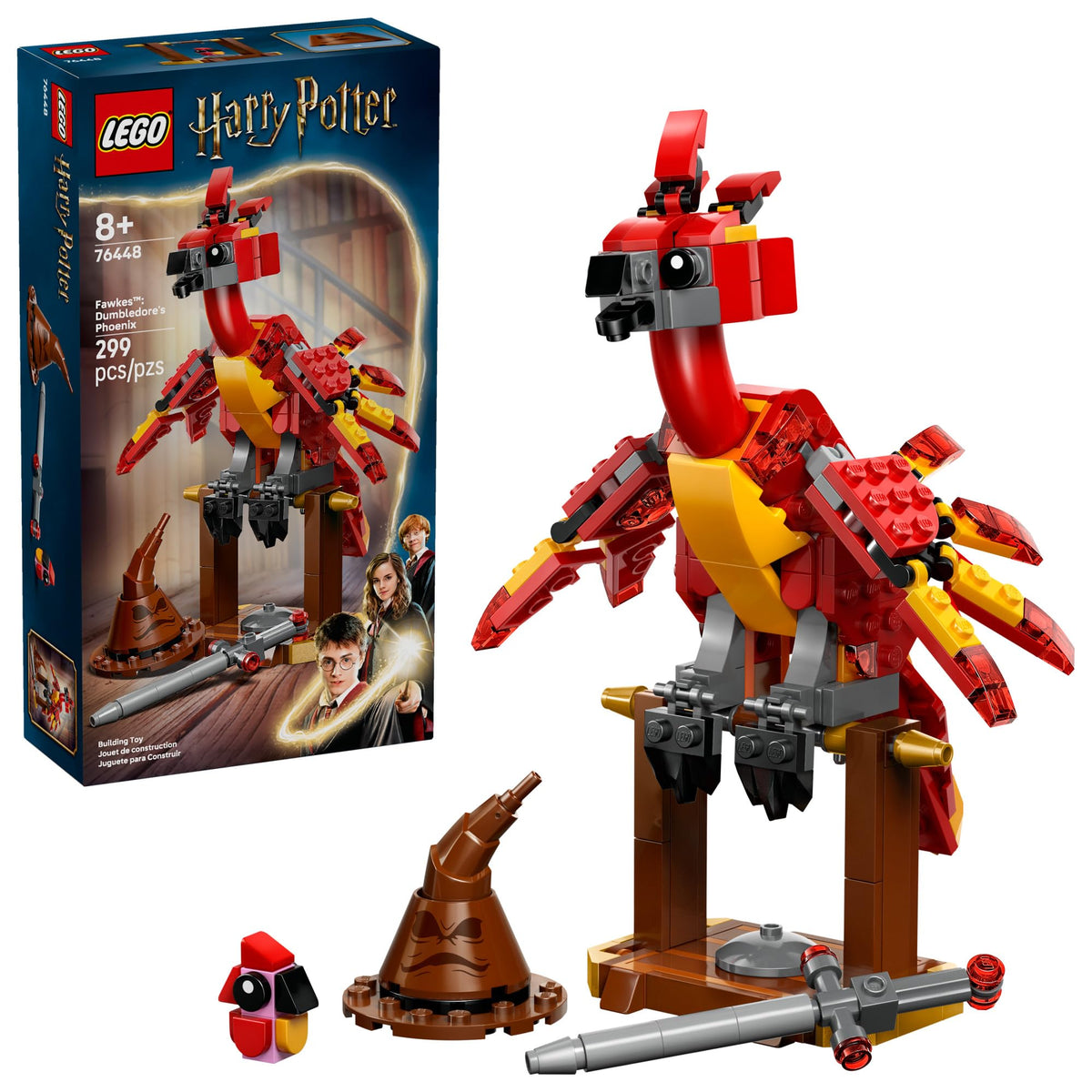 LEGO Harry Potter Fawkes bird figure for pretend flight and display