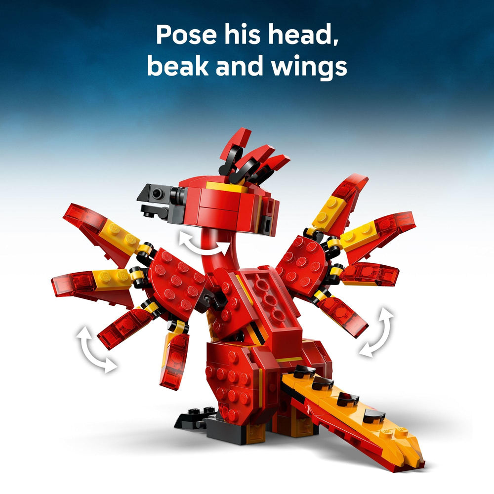 LEGO Harry Potter Fawkes grips Sorting Hat for magical scene