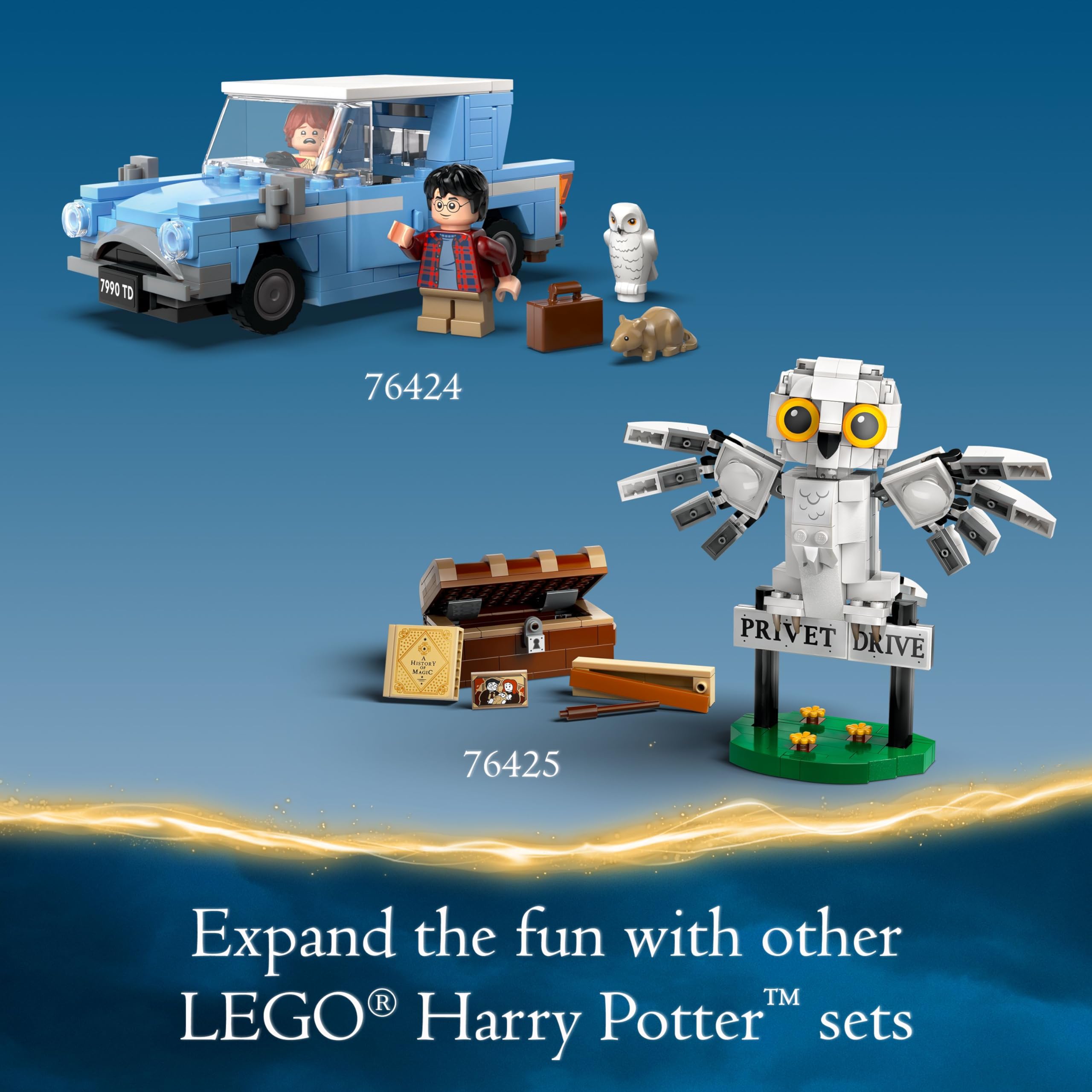 LEGO Harry Potter Flying Ford Anglia display-worthy set for fans.
