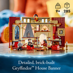 lego harry potter gryffindor banner opened to reveal common room scene