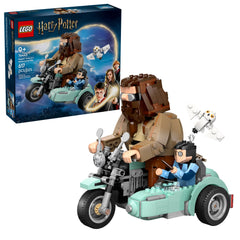 LEGO Harry Potter Hagrid and Harry on motorcycle ride for imaginative play and display