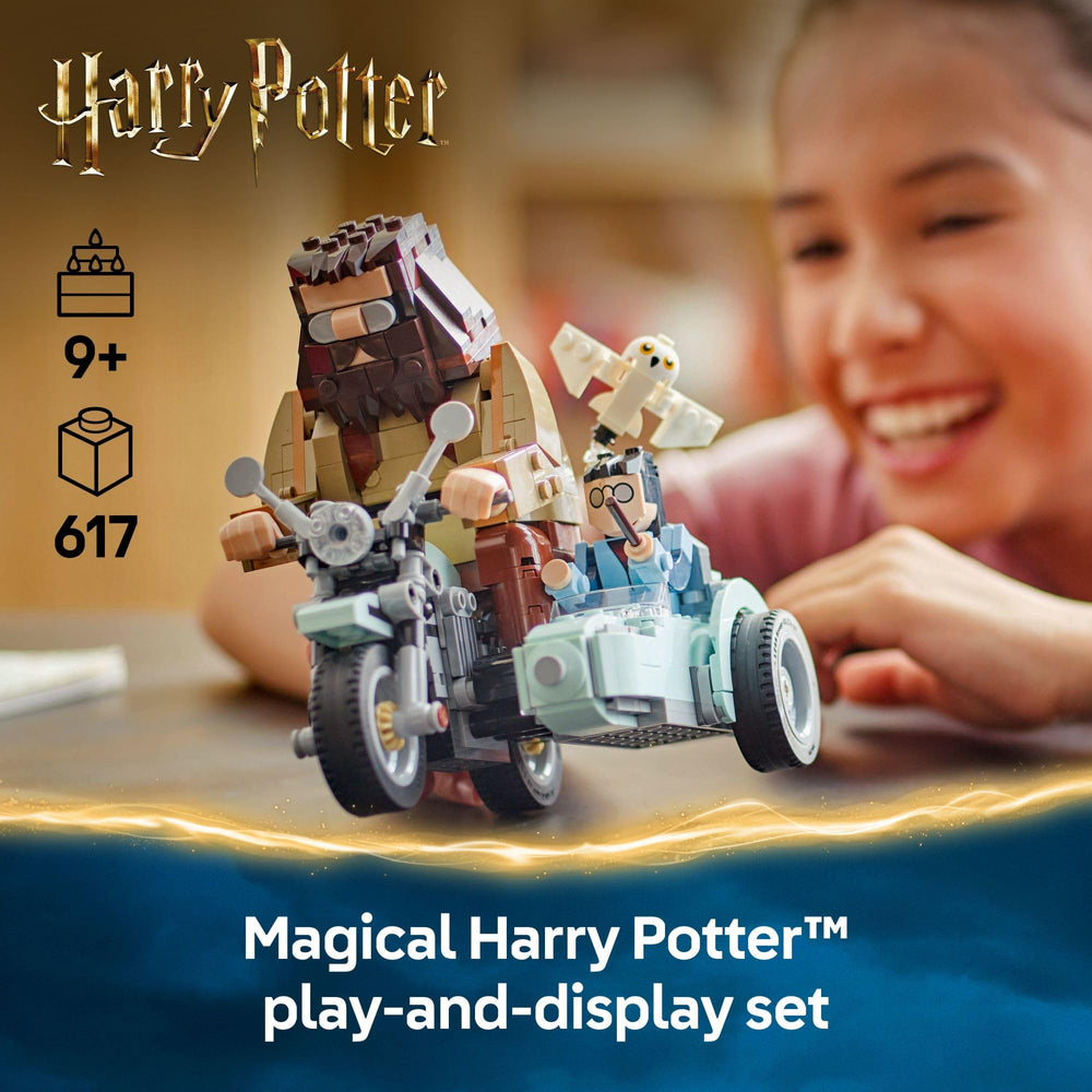 LEGO Harry Potter Hagrid on sidecar detail for storytelling and poseable scenes