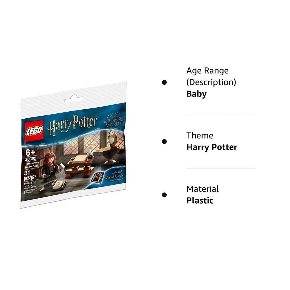 LEGO Harry Potter Hermione's Study Desk display-ready scene for fans and collectors.