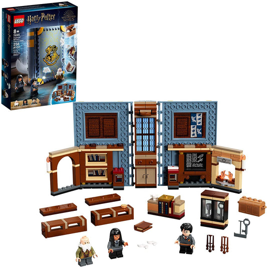 Minifigures of Harry Potter, Cho Chang, and Professor Flitwick bring Charms Class to life.