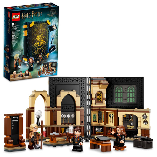 LEGO Harry Potter Hogwarts Moment Defence Class cover opens to a magical classroom play space