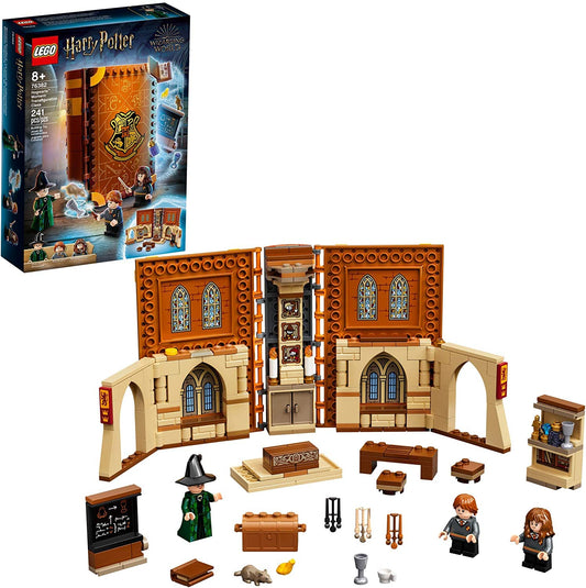 LEGO Harry Potter Hogwarts Moment Transfiguration Class minifigures enable authentic classroom role-play.