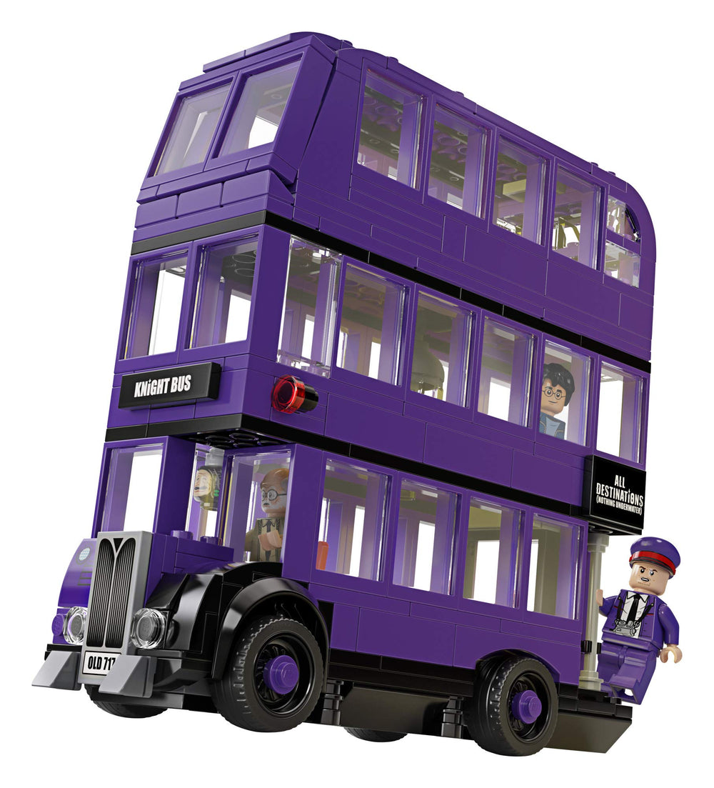 LEGO Knight Bus side panel open reveals interior access for easy play.