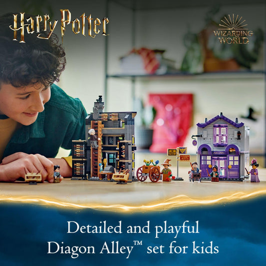 LEGO Harry Potter Madam Malkin's robes display for creative costume play