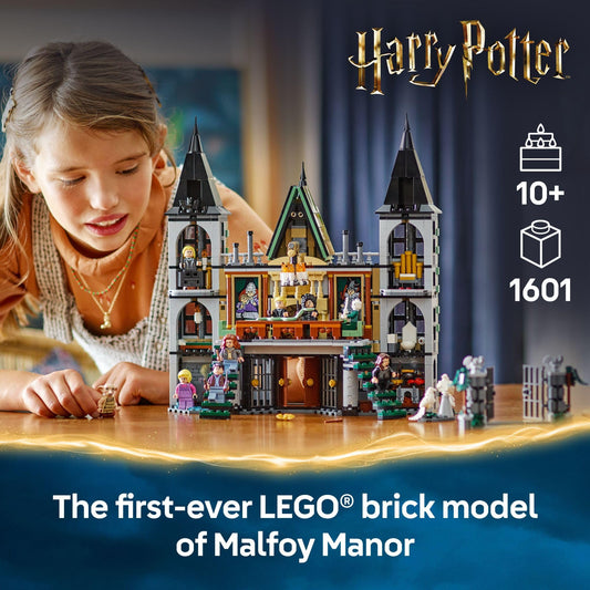 LEGO Harry Potter Malfoy Manor drawing room for cinematic play and storytelling.