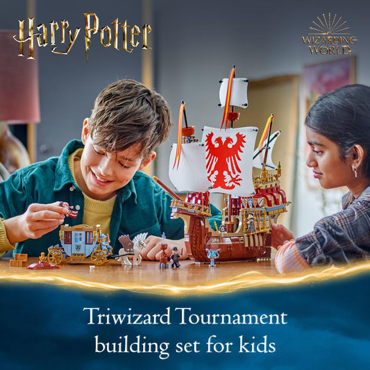 LEGO Harry Potter Triwizard Arrival Beauxbatons Carriage led by Abraxan for magical flight.