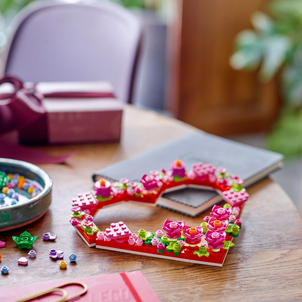 LEGO Heart Ornament with Valentines style for seasonal display