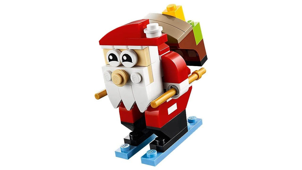 LEGO Santa display on mantle, part of festive setups and family celebrations.