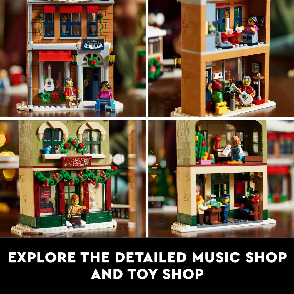 LEGO Holiday Main Street store owners' apartments above shops for cozy scenes