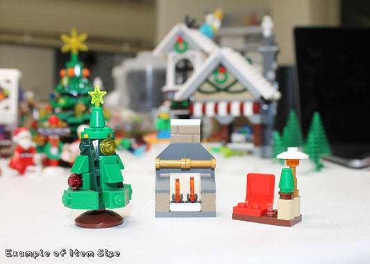 LEGO holiday tree brightens the Advent display with colorful bricks.