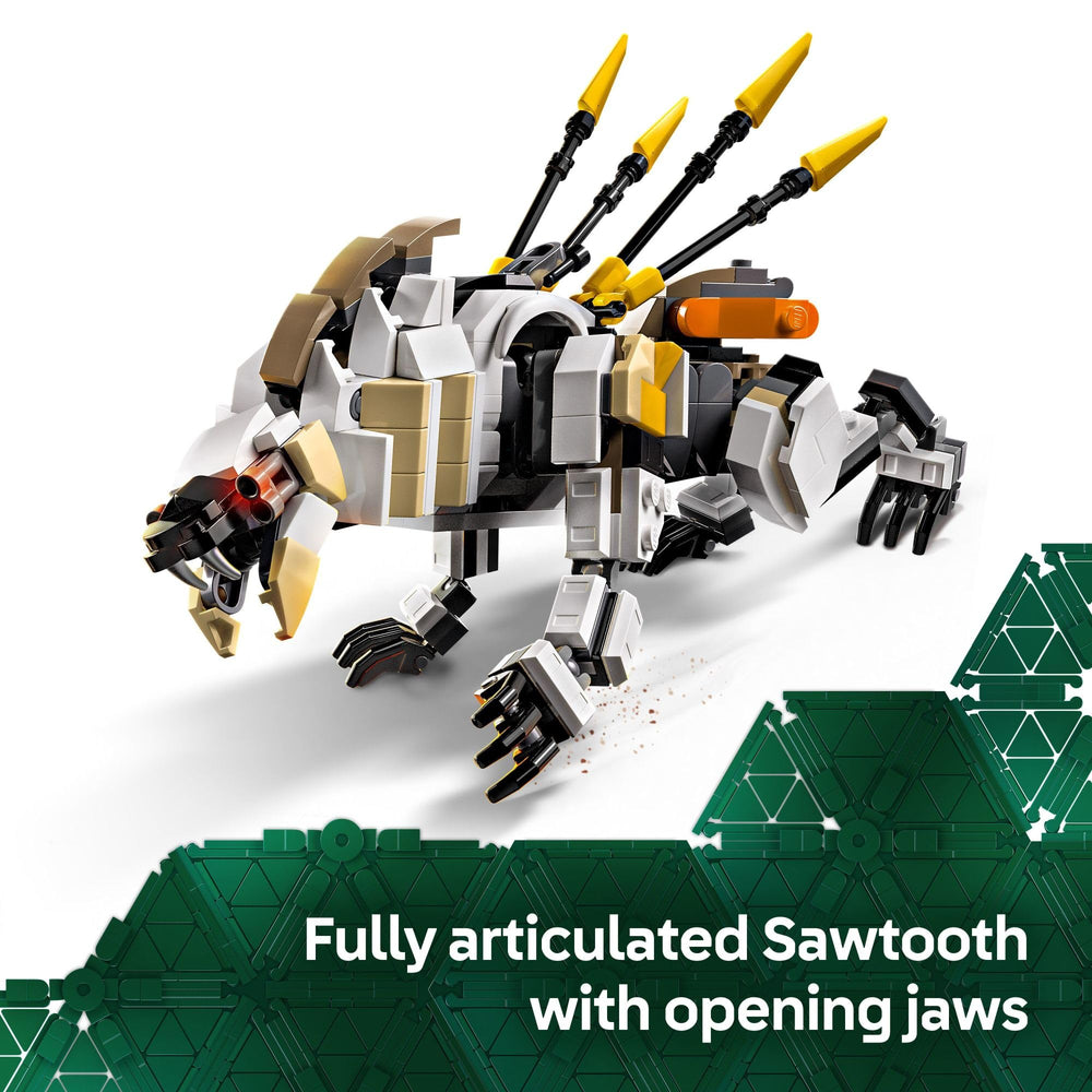 LEGO Horizon Adventures Sawtooth model with opening jaws for action scenes.