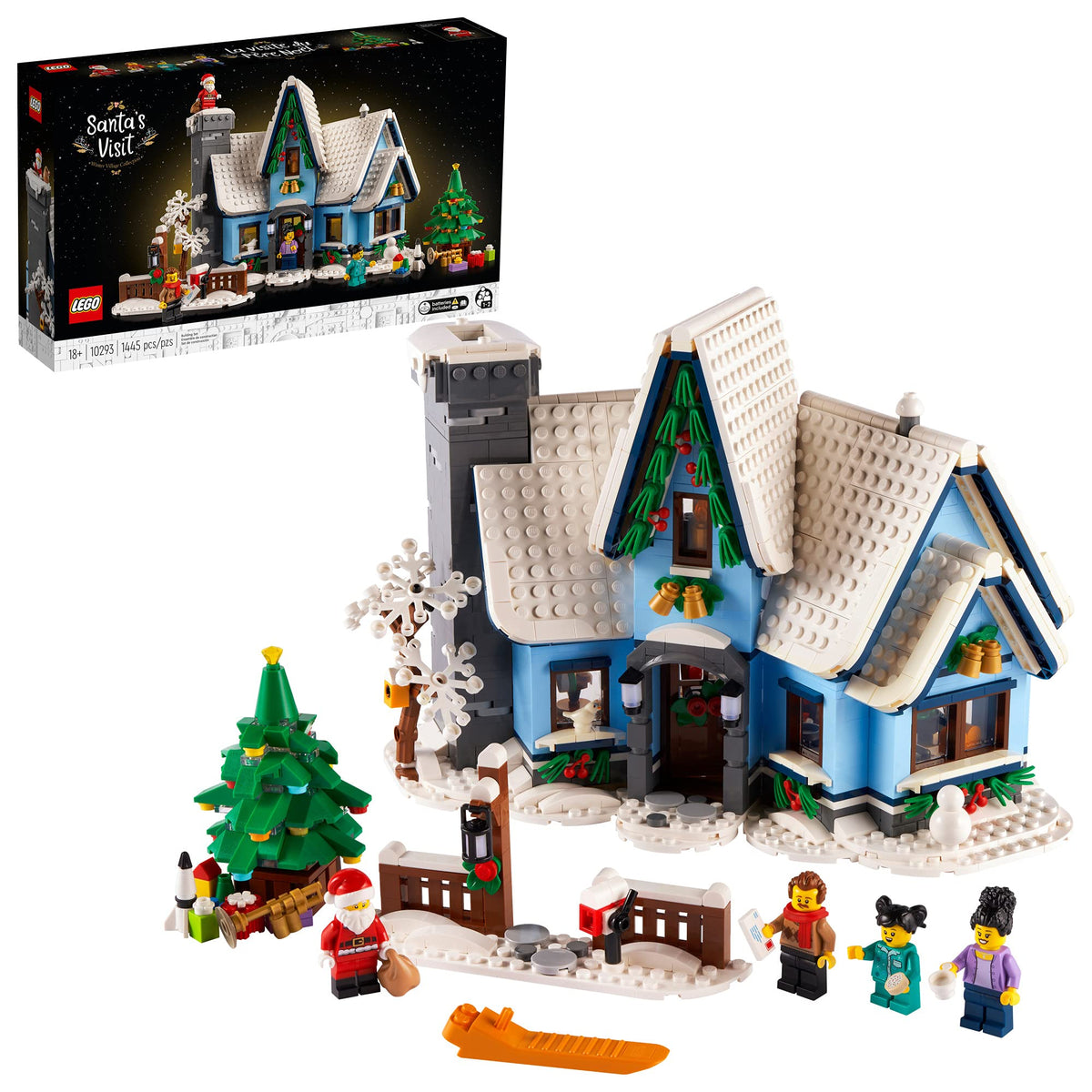 LEGO Icons Santa's Visit house exterior for a cozy holiday display.