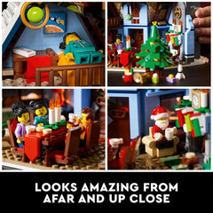 LEGO Icons Santa's Visit movable roof access enables easy interior display.