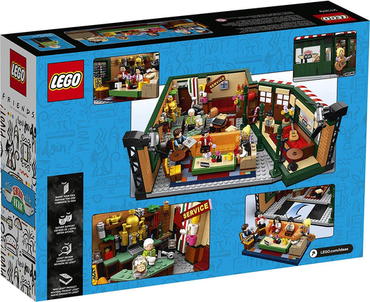 LEGO Ideas Central Perk interior shows sofa and counter, ideal for interactive storytelling.