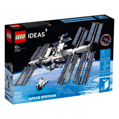 LEGO Ideas ISS 21321 eight solar panels adjustable for dynamic viewing.