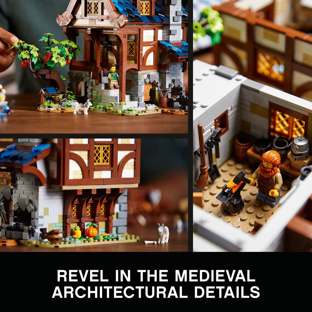 LEGO Ideas Medieval Blacksmith 21325 figures and horse enhance storytelling
