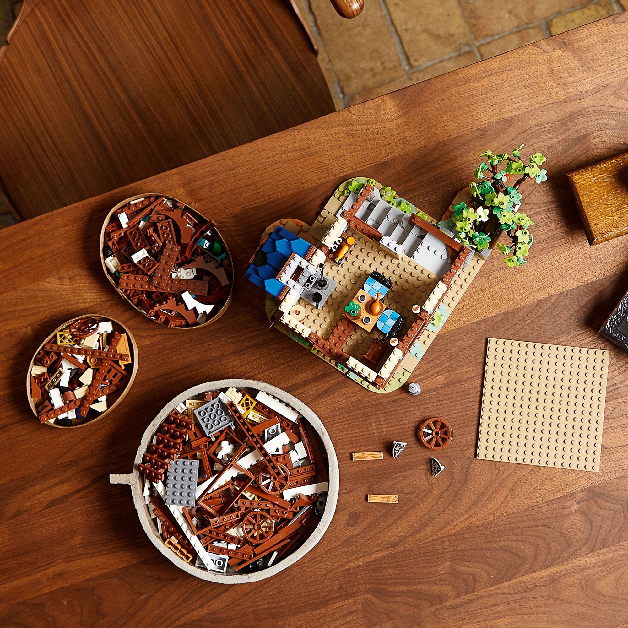 LEGO Ideas Medieval Blacksmith 21325 three-level building shows complex architecture