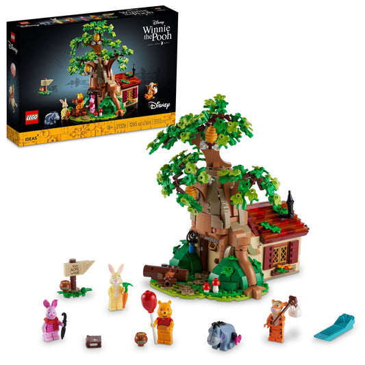 LEGO Ideas Winnie the Pooh house with open back for easy display access.