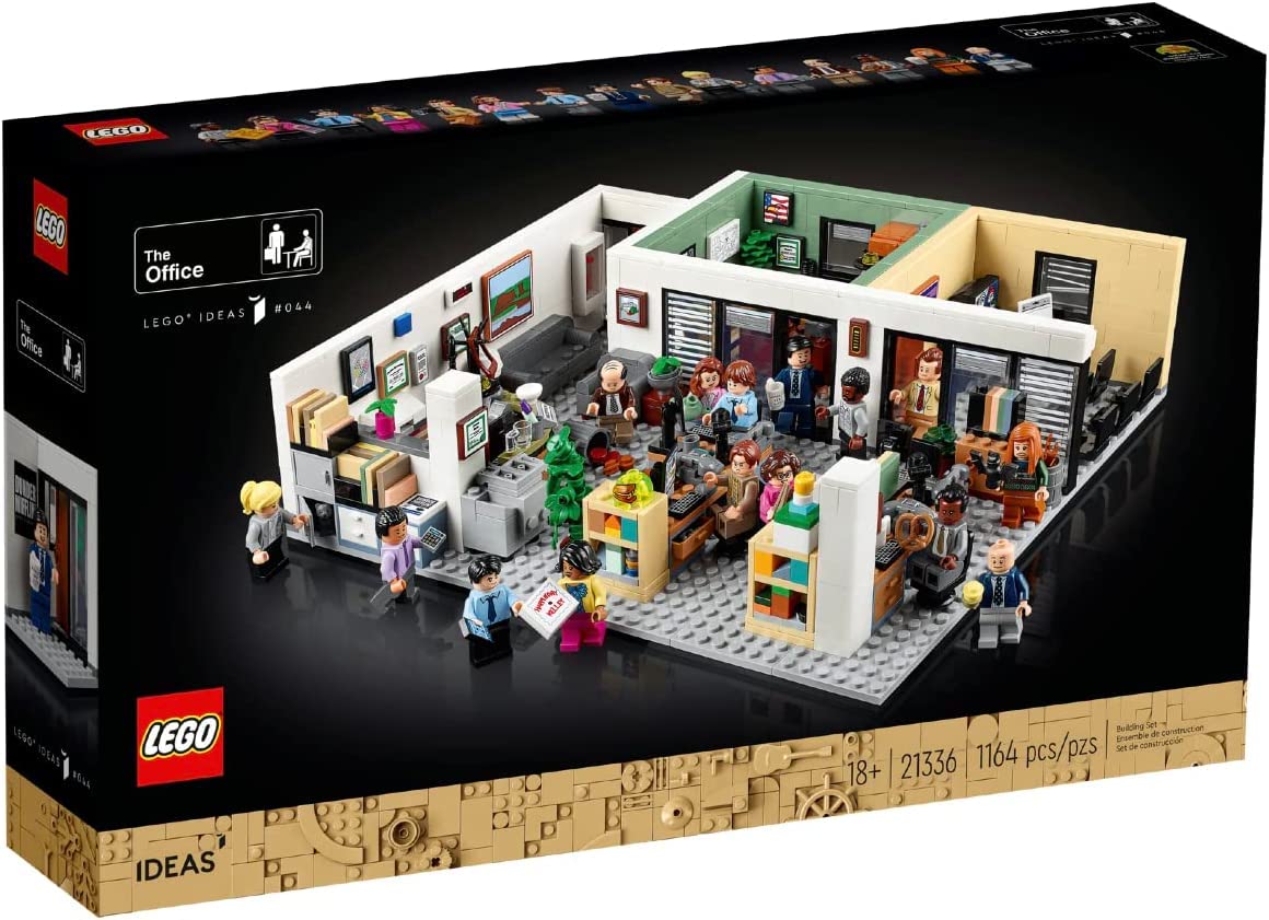 LEGO Ideas The Office 21336 Michael Scott’s office display, ideal for desk decor and collection.