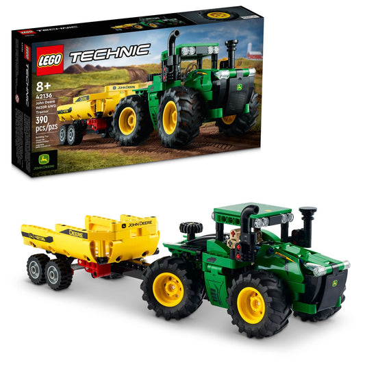 LEGO John Deere 9620R tractor front view for immersive play and display.