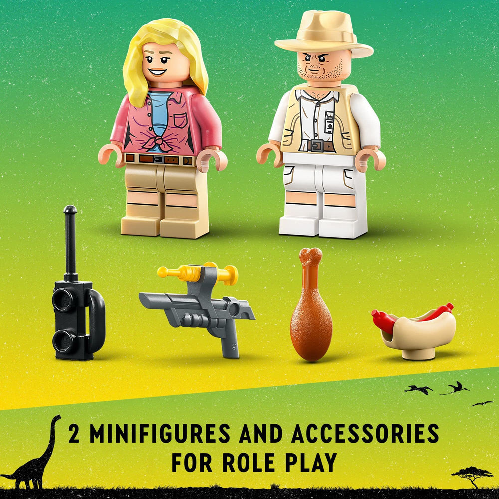 LEGO breakout fence and tower feature sparks imaginative dino-chase scenarios