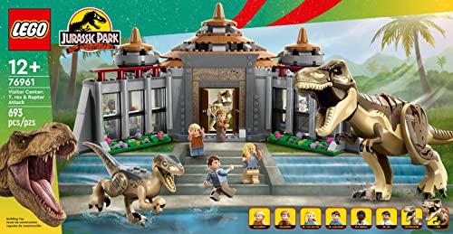 LEGO Jurassic Park Visitor Center T-rex figure ready for action-packed battles.