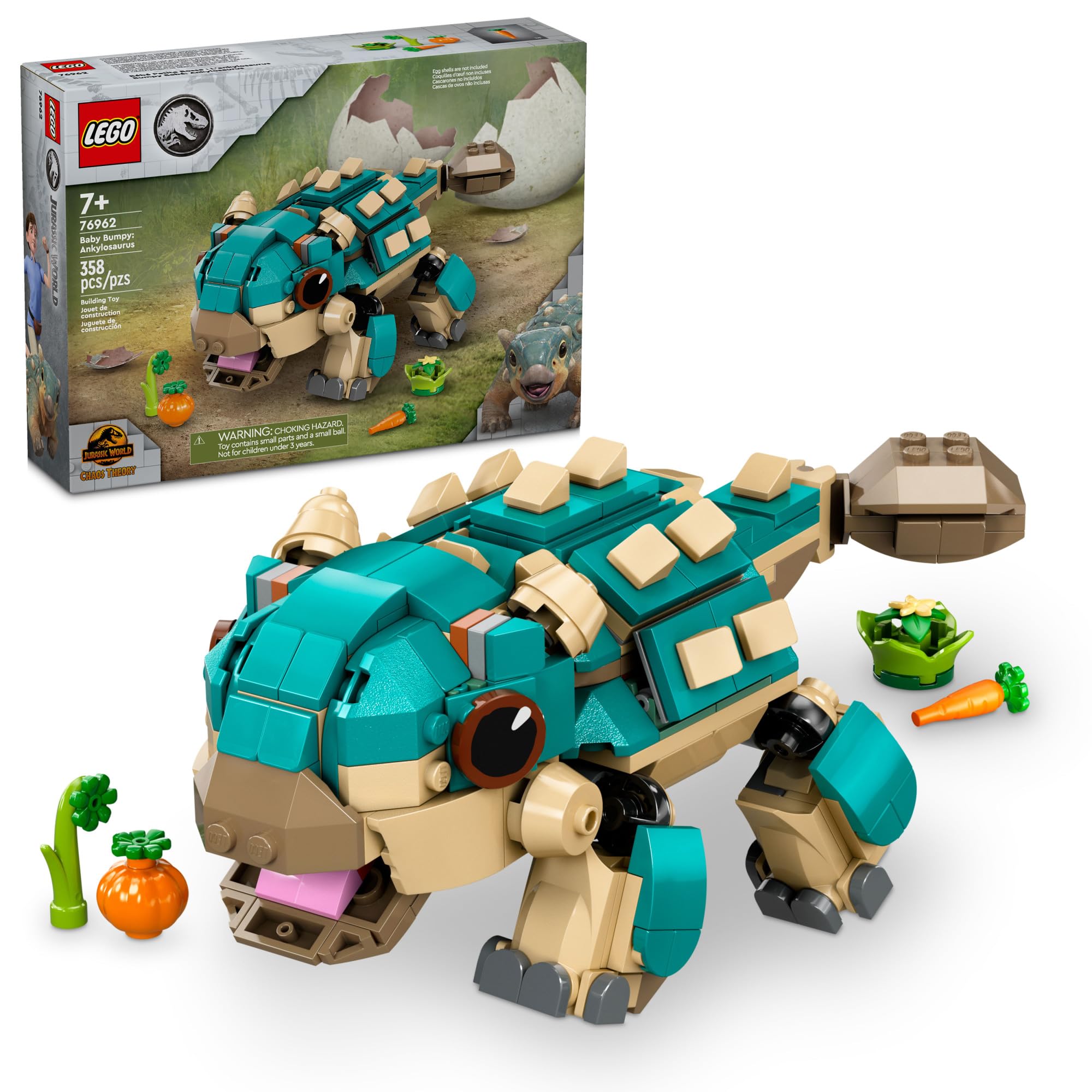 LEGO Jurassic World Baby Bumpy Ankylosaurus figure for imaginative play and display