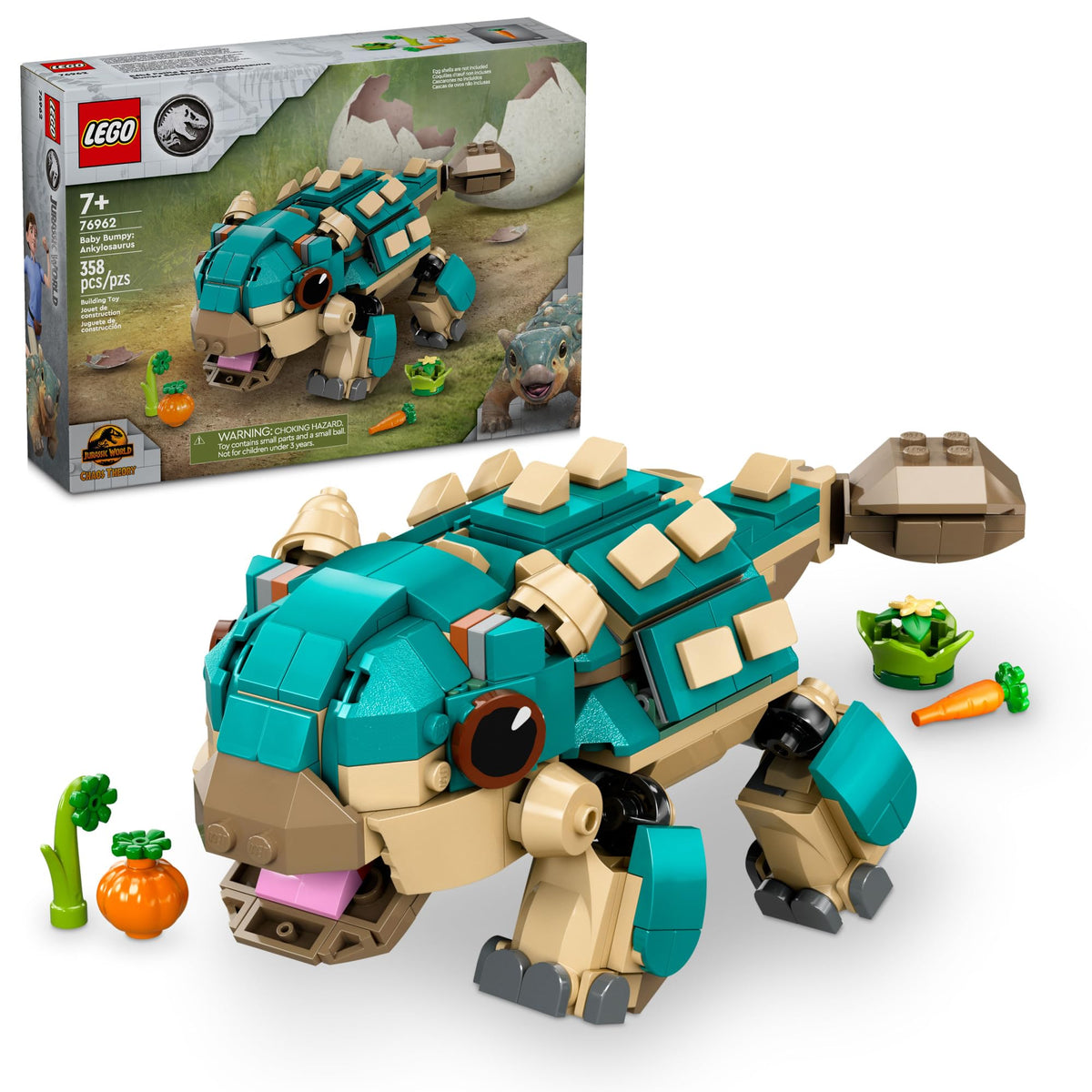 LEGO Jurassic World Baby Bumpy Ankylosaurus figure for imaginative play and display
