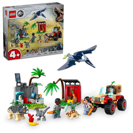 LEGO Jurassic World Baby Dinosaur Rescue Center vehicle ready for imaginative play and care scenarios