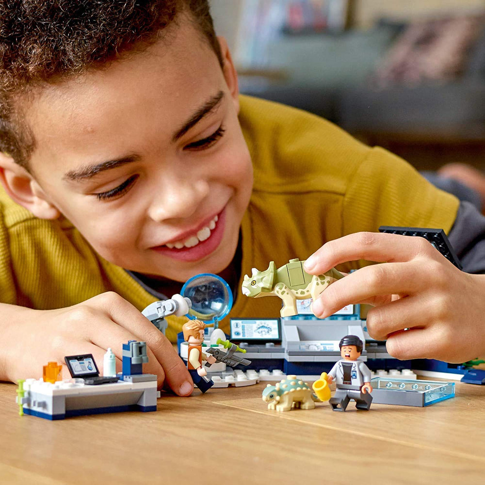 LEGO Jurassic World Dr Wu's Lab baby dinosaur figures invite collaborative adventures