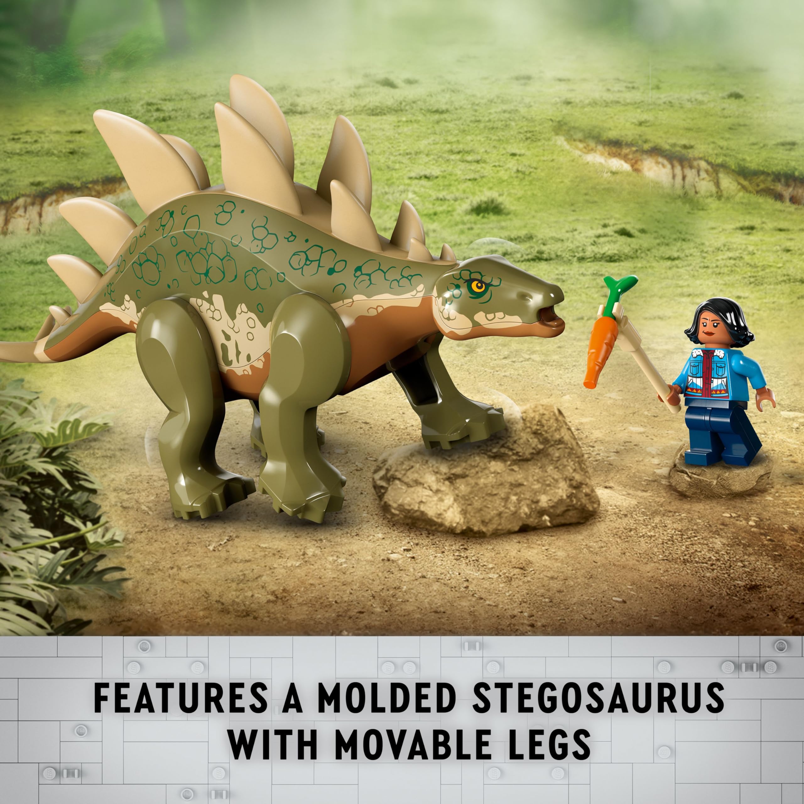 LEGO Jurassic World off-road vehicle with trailer supports portable dinosaur adventures