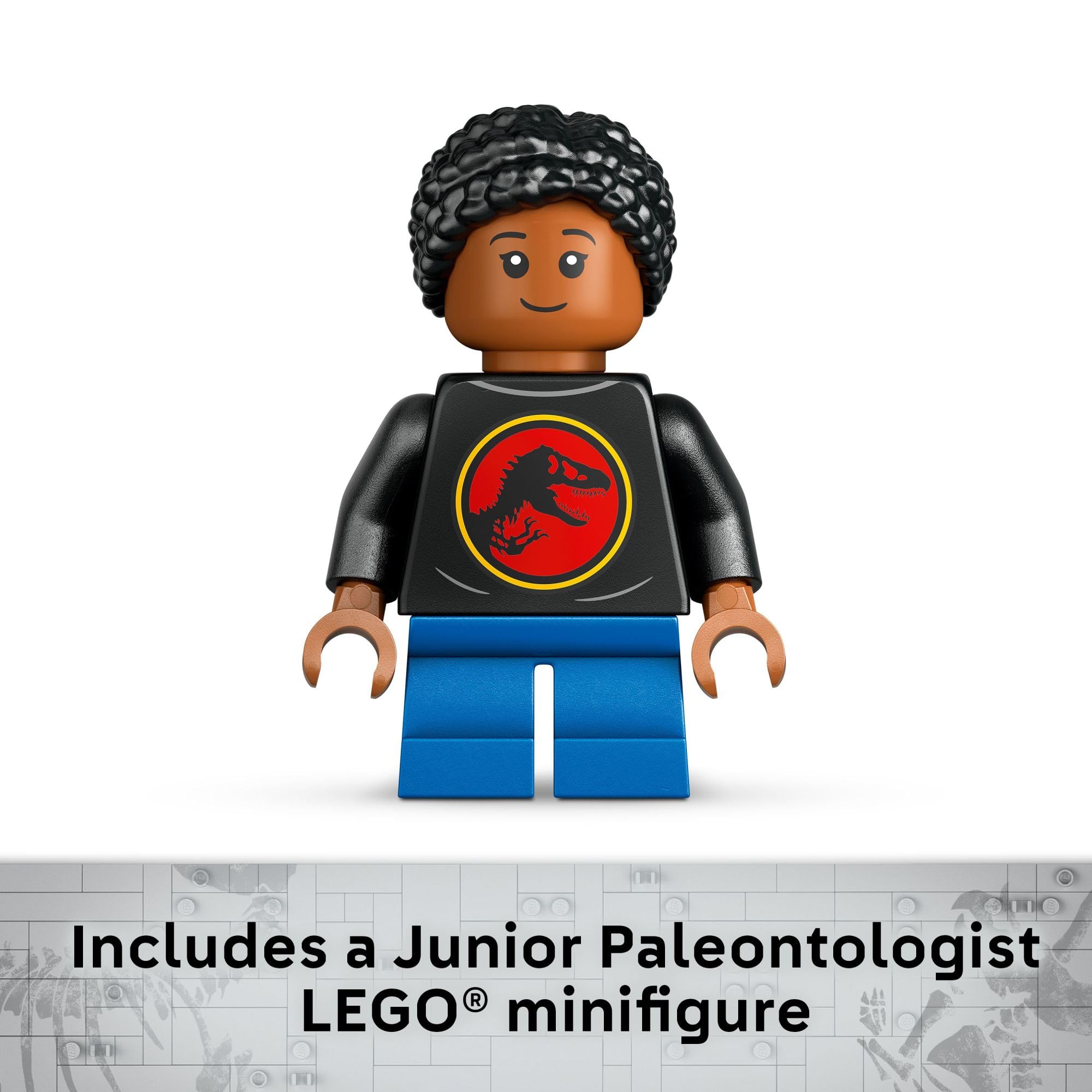 LEGO Jurassic World open-jaw Triceratops display model ready for poseable fun.
